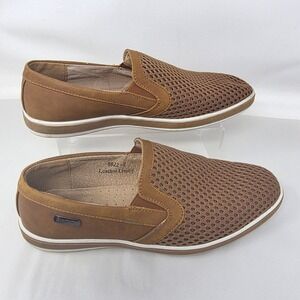 Evergreen Slip On Mesh Sneakers Mens Size 9 Brown Leather Lined Casual Shoes